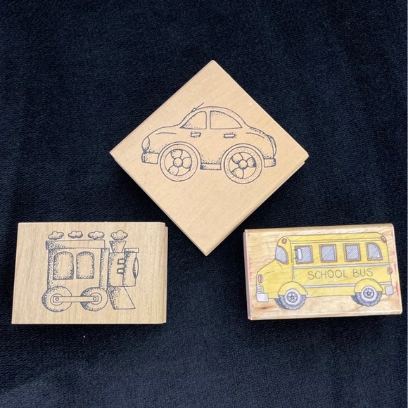 Rubber Stamps x 3 (Transportation) - Picture 1 of 5